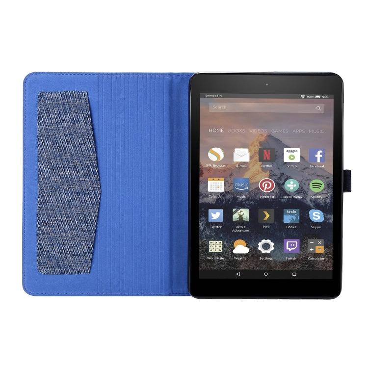 For Amazon Kindle Fire HD 10 2021 Horizontal Flip TPU + Fabric PU Leather Protective Case with Name Card Clip
