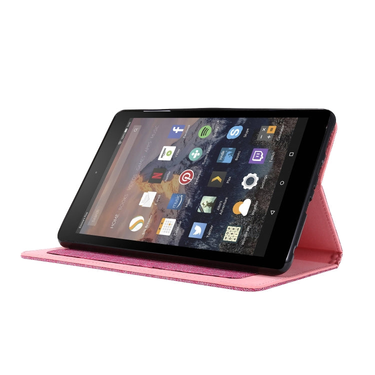 For Amazon Kindle Fire HD 10 2021 Horizontal Flip TPU + Fabric PU Leather Protective Case with Name Card Clip