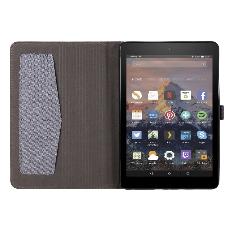 For Amazon Kindle Fire HD 10 2021 Horizontal Flip TPU + Fabric PU Leather Protective Case with Name Card Clip
