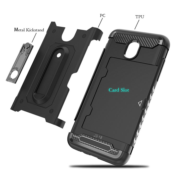 Shockproof PC + TPU Case for Galaxy J7 (2018), with Holder