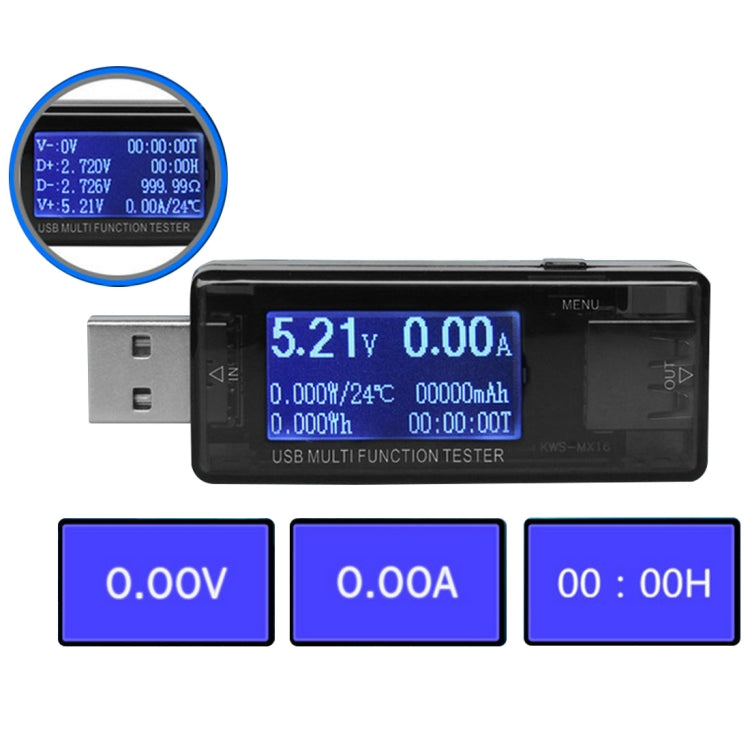KWS-MX16 USB Digital Display Portable Battery Tester Mobile Current Detector