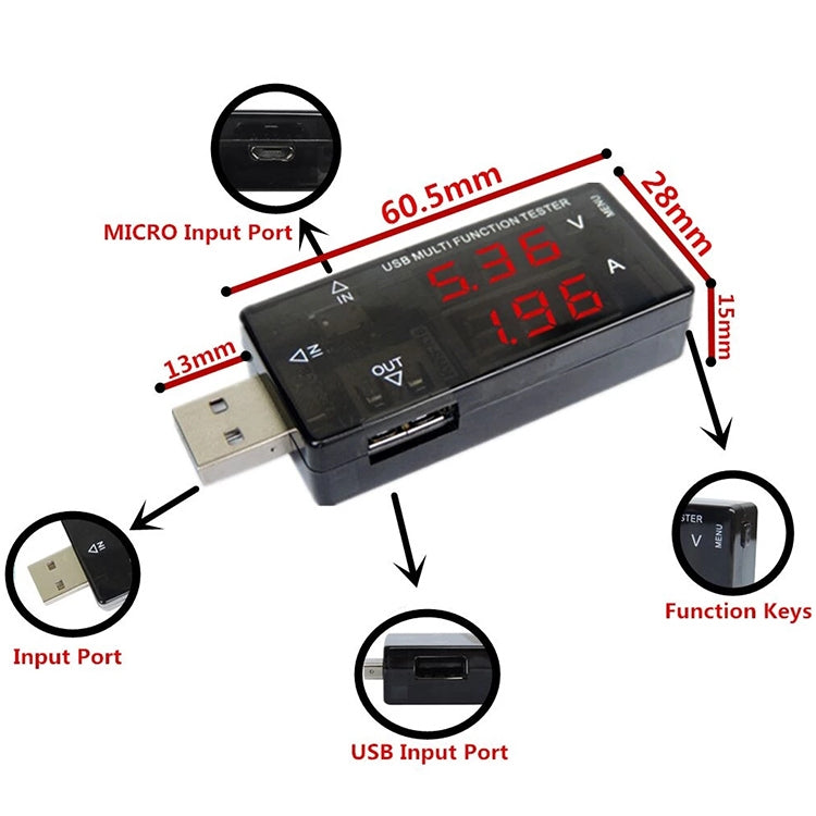 KWS-A16 USB Timing Protection Current Voltage Tester Mobile Phone Charge Meter Digital Voltage Measurement