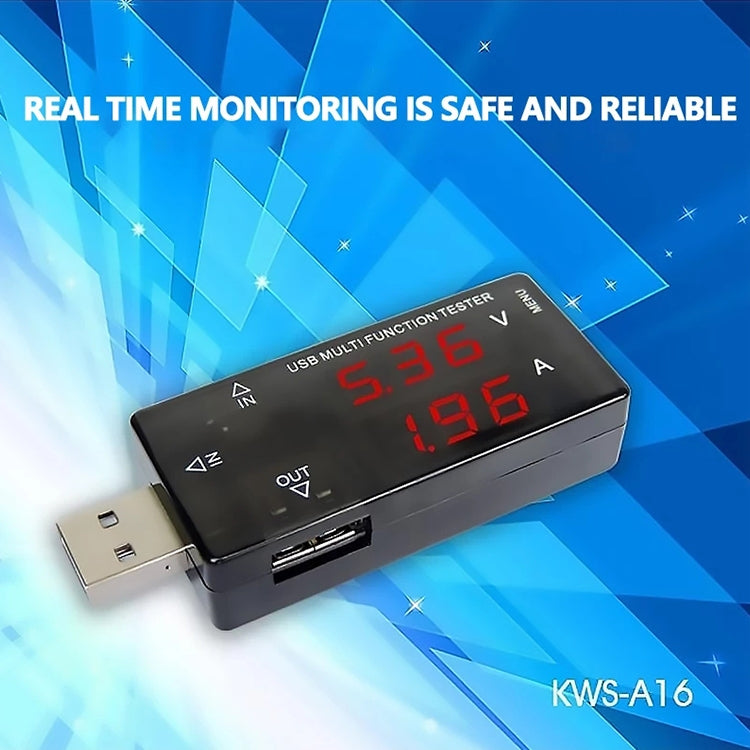 KWS-A16 USB Timing Protection Current Voltage Tester Mobile Phone Charge Meter Digital Voltage Measurement