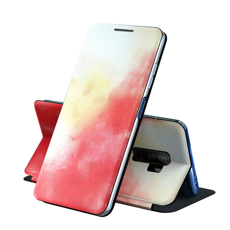 For Samsung Galaxy S9 Plus Voltage Watercolor Pattern Skin Feel Magnetic Horizontal Flip PU Leather Case with Holder