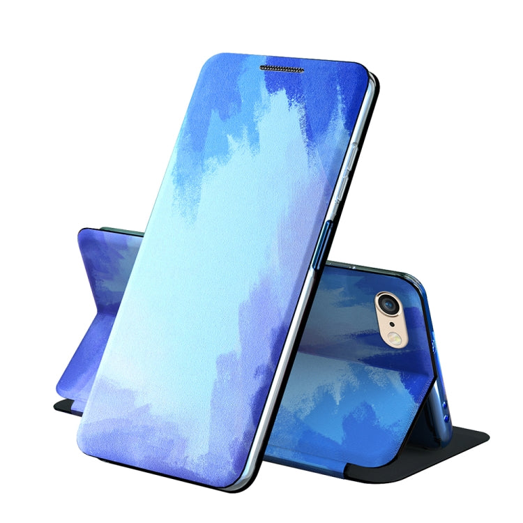 For iPhone 6 Plus / 6s Plus Voltage Watercolor Pattern Skin Feel Magnetic Horizontal Flip PU Leather Case with Holder