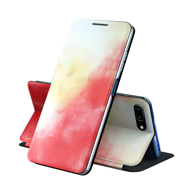 For iPhone 7 Plus / 8 Plus Voltage Watercolor Pattern Skin Feel Magnetic Horizontal Flip PU Leather Case with Holder