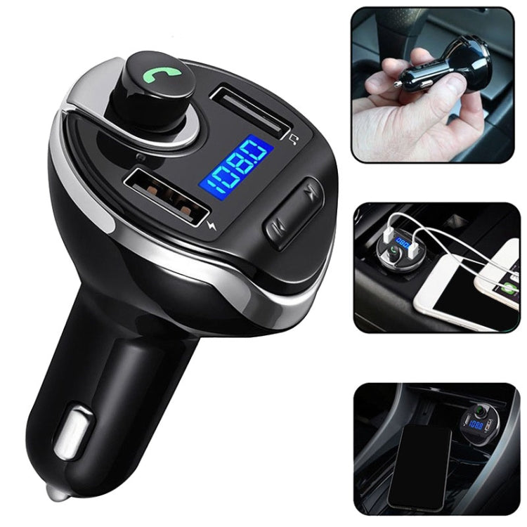 T20 Car Fm Transmitter Handsfree Car Kit Audio Receiver for Music Lcd Mp3 Player Dual USB Car Charger