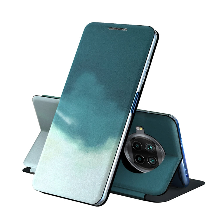 For Xiaomi Mi 10T Lite Voltage Watercolor Pattern Skin Feel Magnetic Horizontal Flip PU Leather Case with Holder