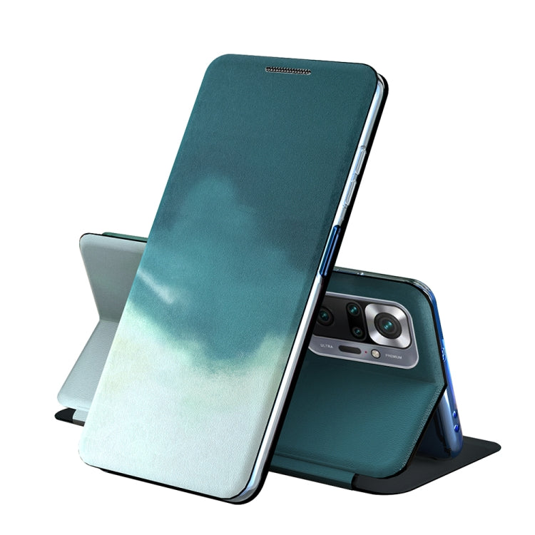 For Xiaomi Mi 10T / 10T Pro Voltage Watercolor Pattern Skin Feel Magnetic Horizontal Flip PU Leather Case with Holder