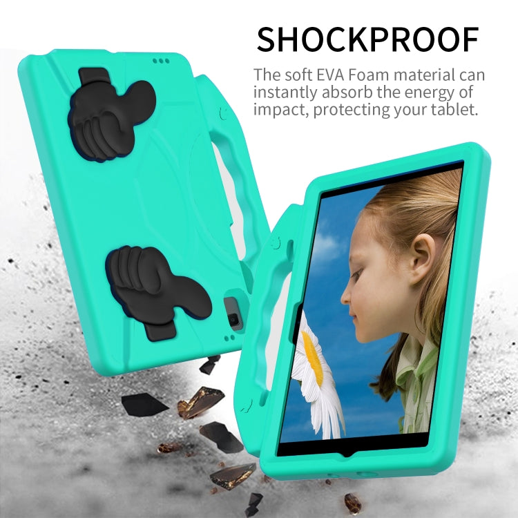 For Huawei MatePad 10.4 EVA Material Children Flat Anti Falling Cover Protective Shell with Thumb Bracket (Glacier Green)