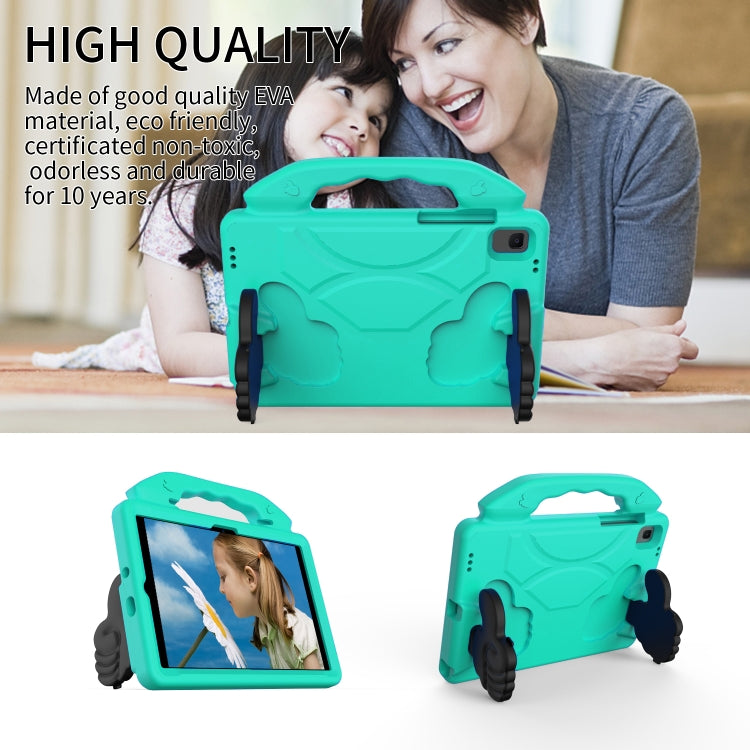 For Huawei MatePad 10.4 EVA Material Children Flat Anti Falling Cover Protective Shell with Thumb Bracket (Glacier Green)