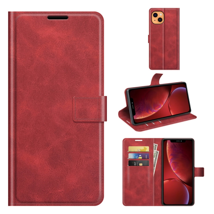 For iPhone 13 Retro Calf Pattern Buckle Horizontal Flip Leather Case with Holder & Card Slots & Wallet