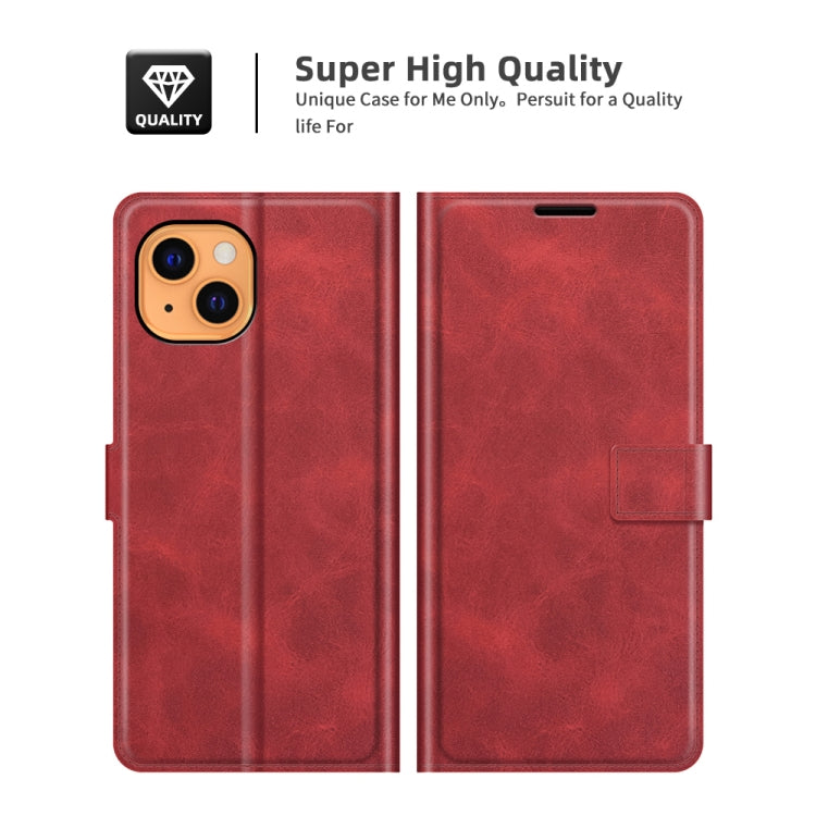 For iPhone 13 Retro Calf Pattern Buckle Horizontal Flip Leather Case with Holder & Card Slots & Wallet