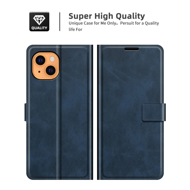For iPhone 13 Retro Calf Pattern Buckle Horizontal Flip Leather Case with Holder & Card Slots & Wallet