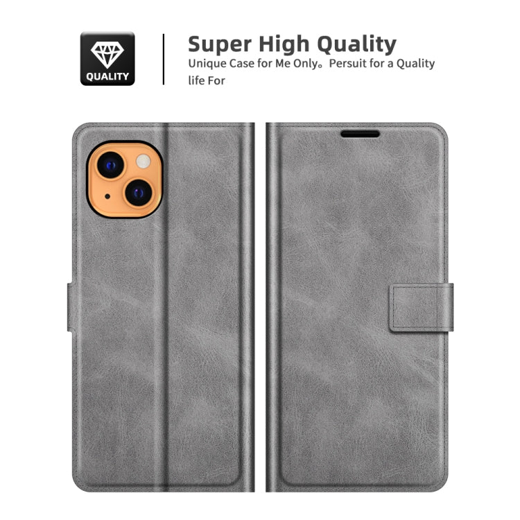 For iPhone 13 Retro Calf Pattern Buckle Horizontal Flip Leather Case with Holder & Card Slots & Wallet