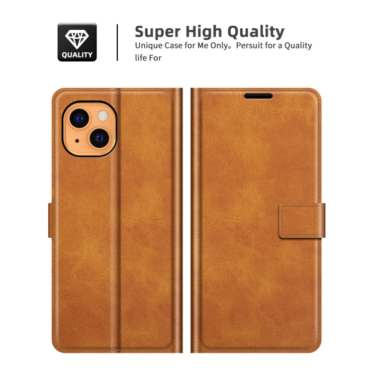 For iPhone 13 Retro Calf Pattern Buckle Horizontal Flip Leather Case with Holder & Card Slots & Wallet