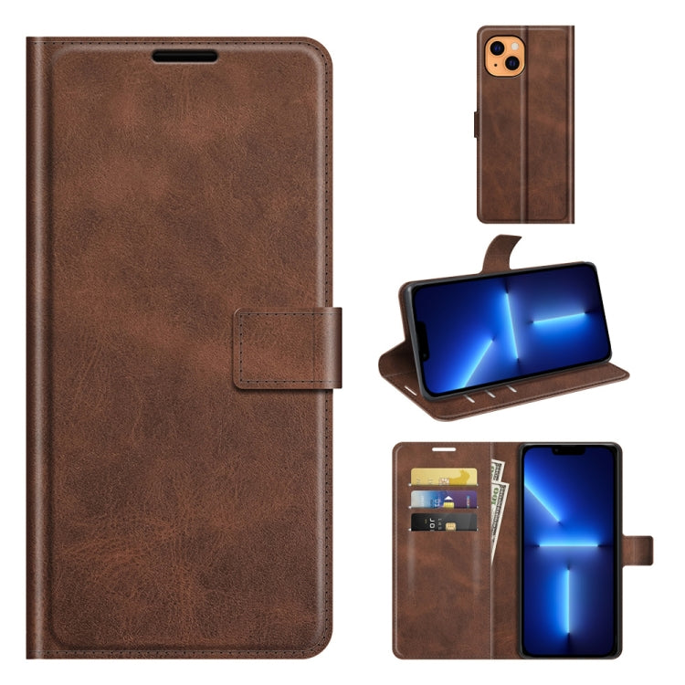 For iPhone 13 Pro Retro Calf Pattern Buckle Horizontal Flip Leather Case with Holder & Card Slots & Wallet
