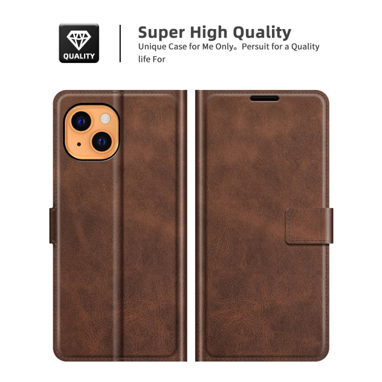 For iPhone 13 mini Retro Calf Pattern Buckle Horizontal Flip Leather Case with Holder & Card Slots & Wallet