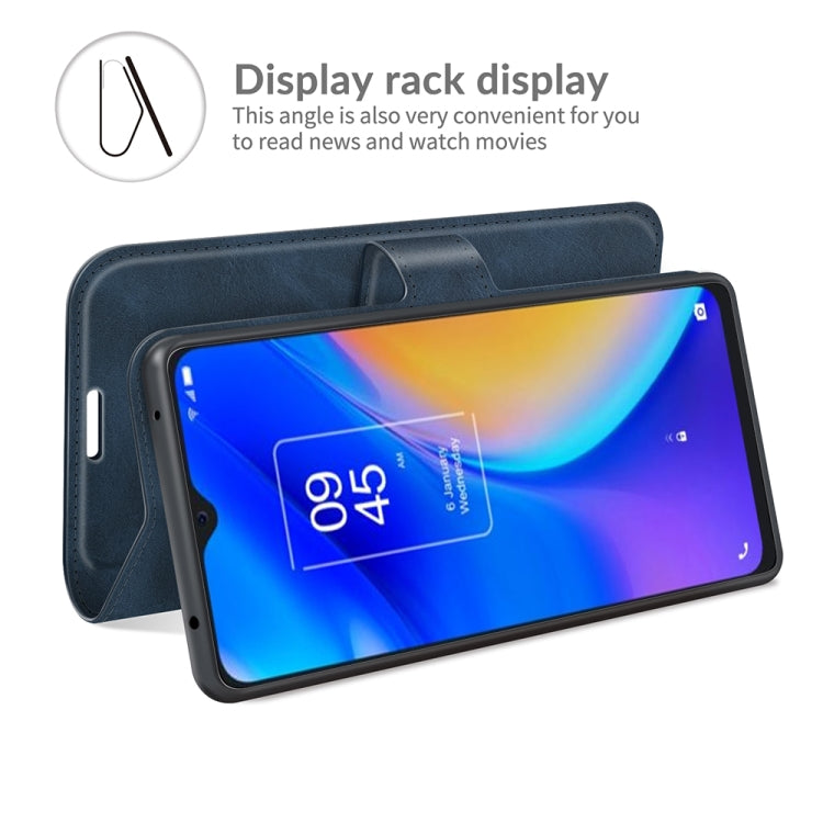 For TCL 20 SE Retro Calf Pattern Buckle Card Wallet Left and Right Flip Phone Holster with Bracket Function