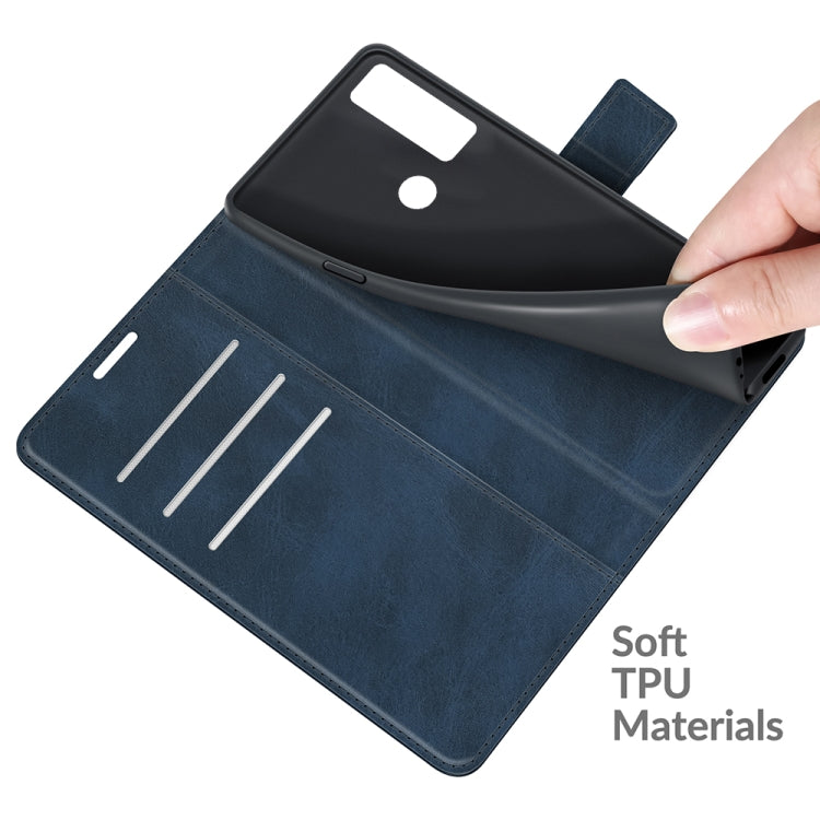 For TCL 20 SE Retro Calf Pattern Buckle Card Wallet Left and Right Flip Phone Holster with Bracket Function