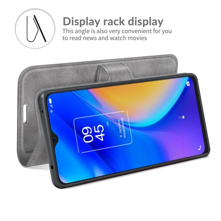 For TCL 20 SE Retro Calf Pattern Buckle Card Wallet Left and Right Flip Phone Holster with Bracket Function