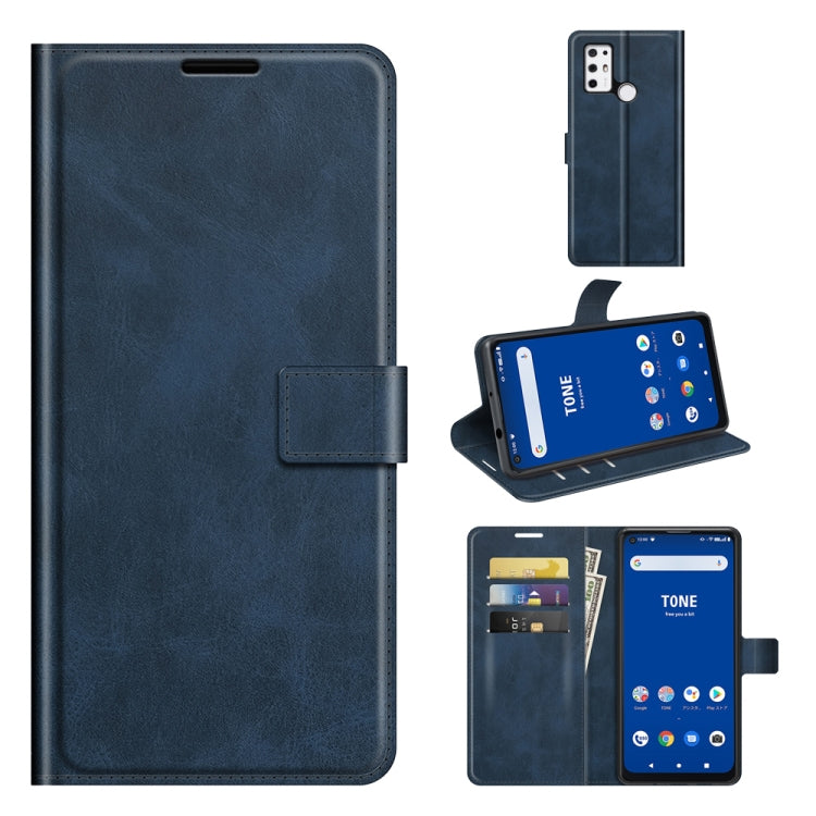 For Tone E21 Retro Calf Pattern Buckle Card Wallet Left and Right Flip Phone Holster with Bracket Function
