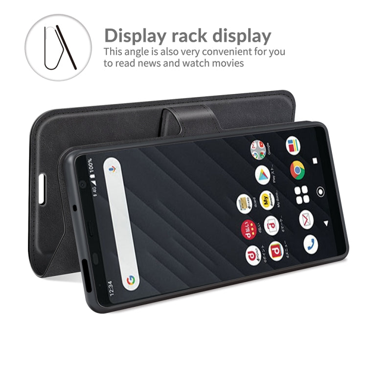 For Sony Xperia Ace II Retro Calf Pattern Buckle Card Wallet Left and Right Flip Phone Holster with Bracket Function