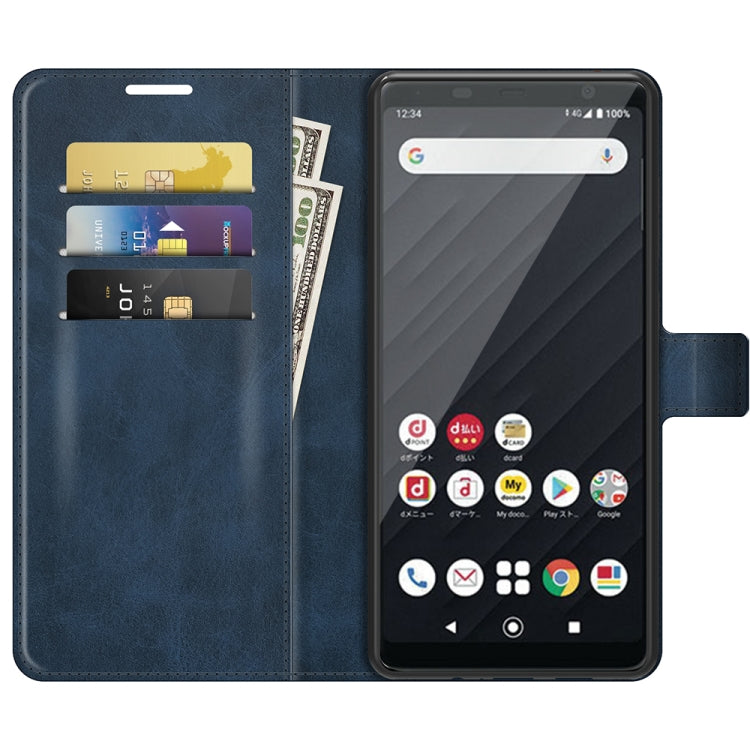 For Sony Xperia Ace II Retro Calf Pattern Buckle Card Wallet Left and Right Flip Phone Holster with Bracket Function