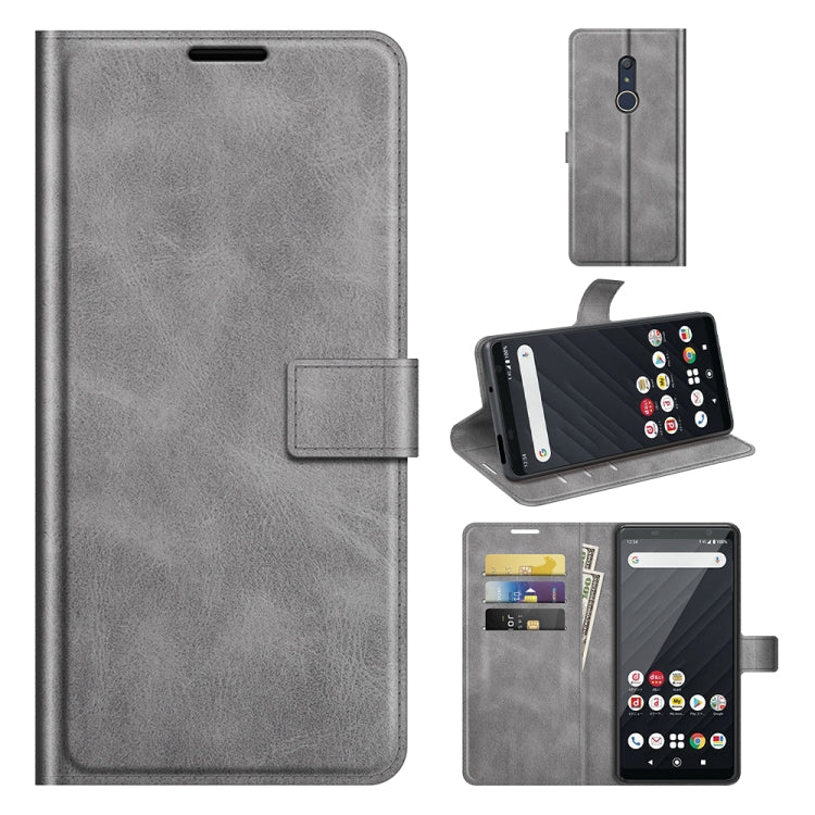 For Sony Xperia Ace II Retro Calf Pattern Buckle Card Wallet Left and Right Flip Phone Holster with Bracket Function