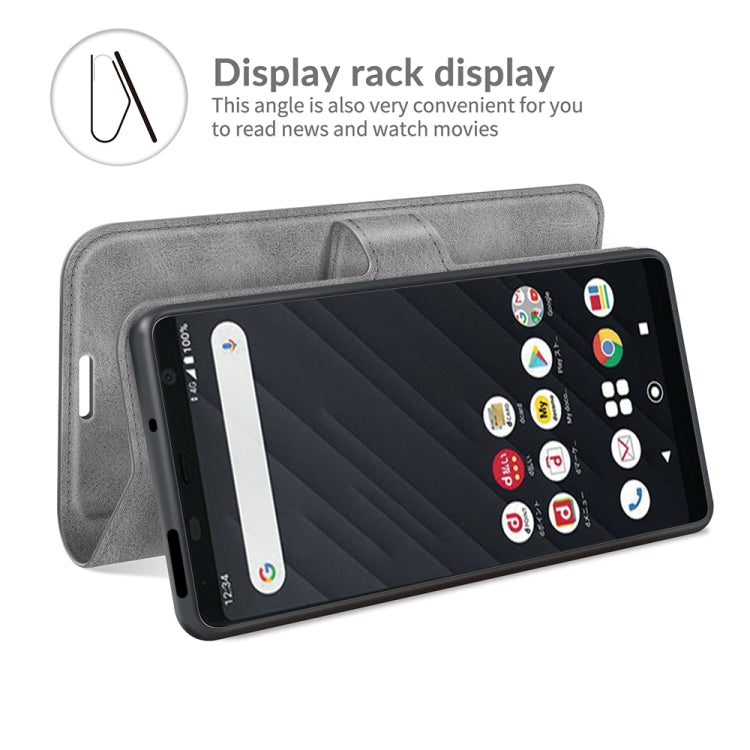 For Sony Xperia Ace II Retro Calf Pattern Buckle Card Wallet Left and Right Flip Phone Holster with Bracket Function