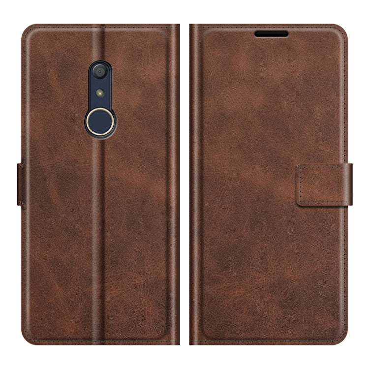 For Sony Xperia Ace II Retro Calf Pattern Buckle Card Wallet Left and Right Flip Phone Holster with Bracket Function