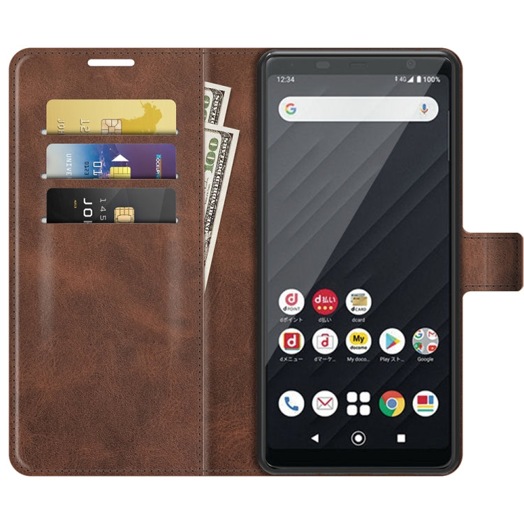 For Sony Xperia Ace II Retro Calf Pattern Buckle Card Wallet Left and Right Flip Phone Holster with Bracket Function