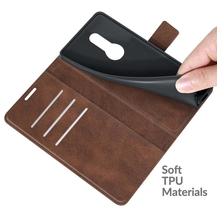 For Sony Xperia Ace II Retro Calf Pattern Buckle Card Wallet Left and Right Flip Phone Holster with Bracket Function