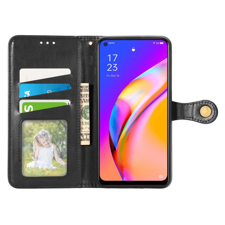 For OPPO A94 5G /F19 Pro+ 5G /Reno5 Z Solid Color Leather Buckle Phone Case with Lanyard & Photo Frame & Card Slot & Wallet & Stand Function