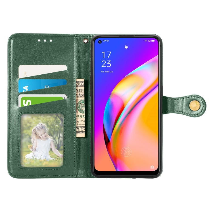 For OPPO A94 5G /F19 Pro+ 5G /Reno5 Z Solid Color Leather Buckle Phone Case with Lanyard & Photo Frame & Card Slot & Wallet & Stand Function