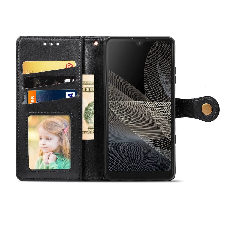 For Sony Xperia ACE II Solid Color Leather Buckle Phone Case with Lanyard & Photo Frame & Card Slot & Wallet & Stand Function