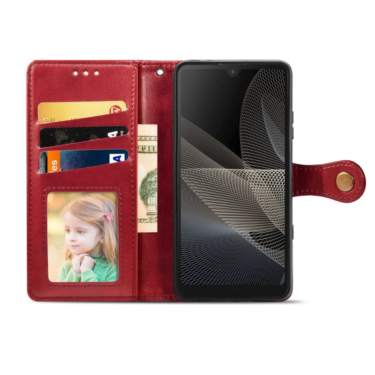 For Sony Xperia ACE II Solid Color Leather Buckle Phone Case with Lanyard & Photo Frame & Card Slot & Wallet & Stand Function