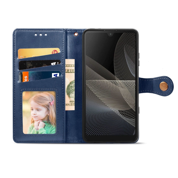 For Sony Xperia ACE II Solid Color Leather Buckle Phone Case with Lanyard & Photo Frame & Card Slot & Wallet & Stand Function