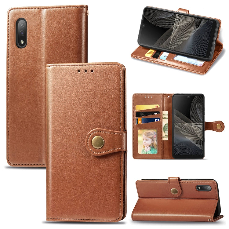 For Sony Xperia ACE II Solid Color Leather Buckle Phone Case with Lanyard & Photo Frame & Card Slot & Wallet & Stand Function