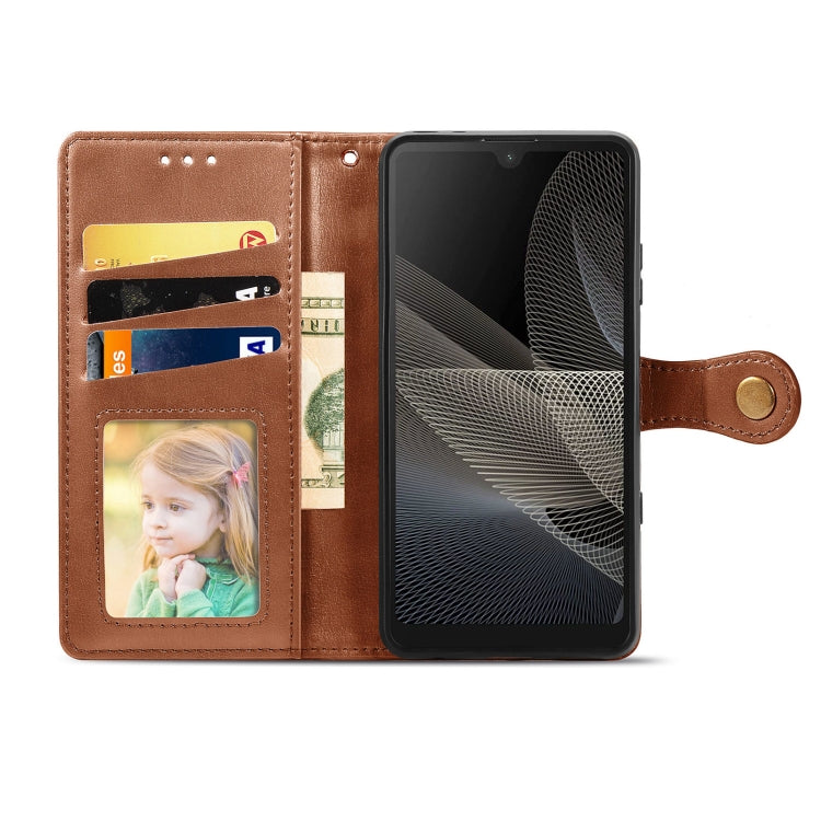 For Sony Xperia ACE II Solid Color Leather Buckle Phone Case with Lanyard & Photo Frame & Card Slot & Wallet & Stand Function