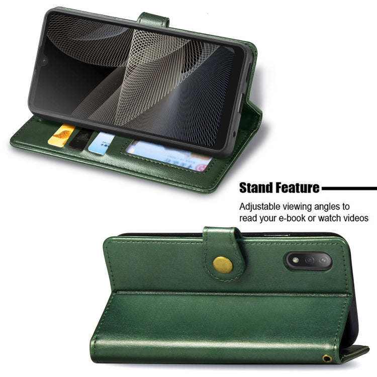 For Sony Xperia ACE II Solid Color Leather Buckle Phone Case with Lanyard & Photo Frame & Card Slot & Wallet & Stand Function