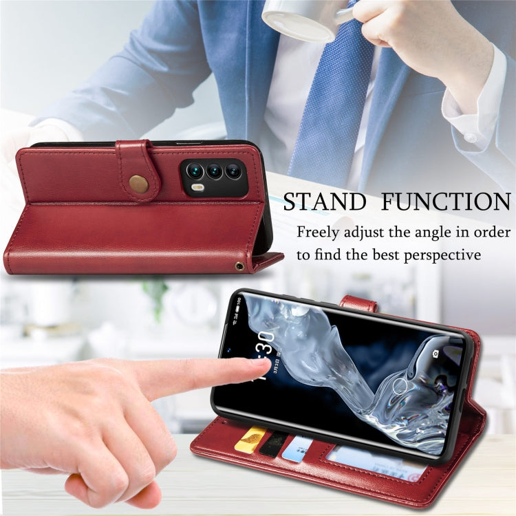 For Meizu 18 Solid Color Leather Buckle Phone Case with Lanyard & Photo Frame & Card Slot & Wallet & Stand Function