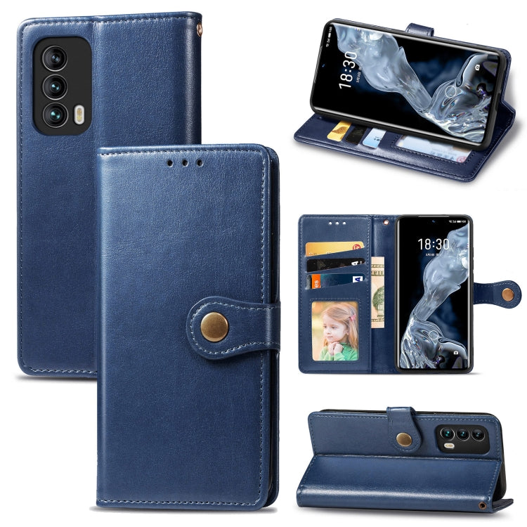 For Meizu 18 Solid Color Leather Buckle Phone Case with Lanyard & Photo Frame & Card Slot & Wallet & Stand Function