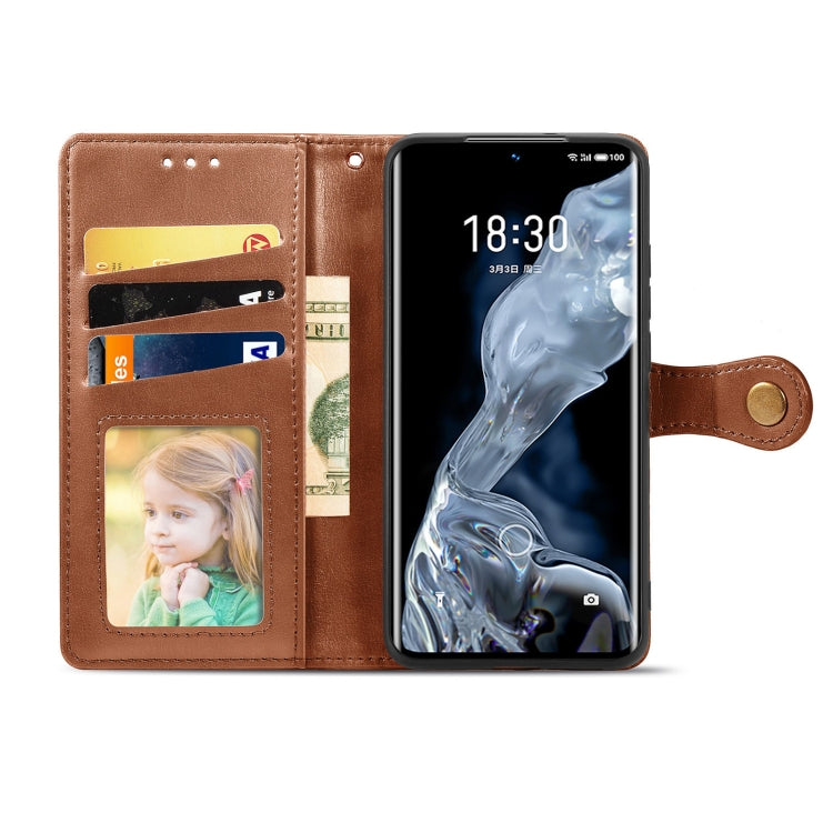 For Meizu 18 Solid Color Leather Buckle Phone Case with Lanyard & Photo Frame & Card Slot & Wallet & Stand Function