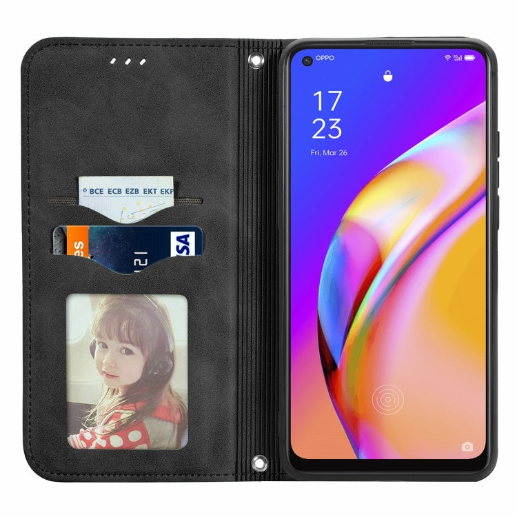 For OPPO A94 5G / A95 5G/F19 Pro+ /Reno5 Z Retro Skin Feel Business Magnetic Horizontal Flip Leather Case With Holder & Card Slots & Wallet & Photo Frame
