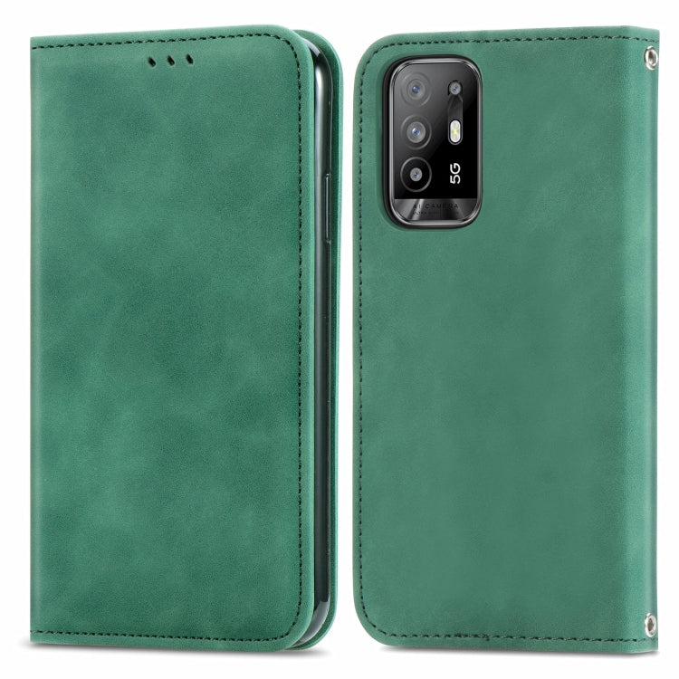 For OPPO A94 5G / A95 5G/F19 Pro+ /Reno5 Z Retro Skin Feel Business Magnetic Horizontal Flip Leather Case With Holder & Card Slots & Wallet & Photo Frame