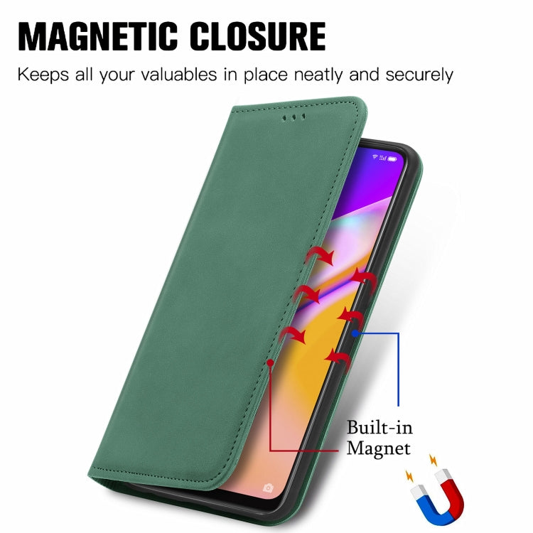 For OPPO A94 5G / A95 5G/F19 Pro+ /Reno5 Z Retro Skin Feel Business Magnetic Horizontal Flip Leather Case With Holder & Card Slots & Wallet & Photo Frame