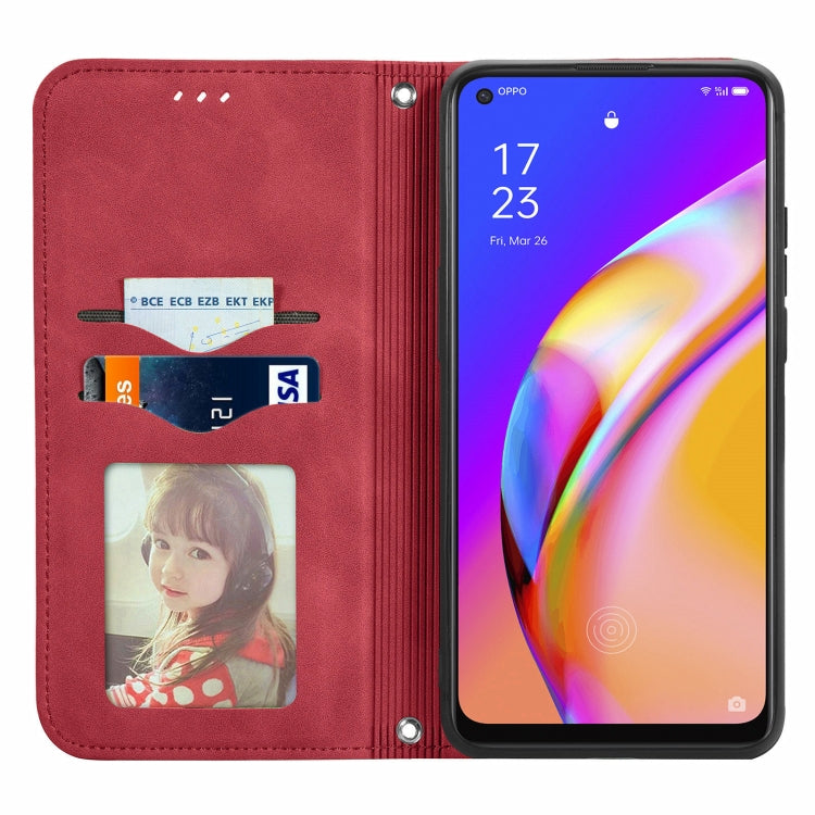 For OPPO A94 5G / A95 5G/F19 Pro+ /Reno5 Z Retro Skin Feel Business Magnetic Horizontal Flip Leather Case With Holder & Card Slots & Wallet & Photo Frame