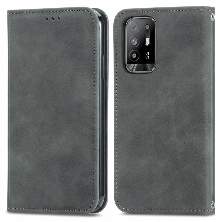 For OPPO A94 5G / A95 5G/F19 Pro+ /Reno5 Z Retro Skin Feel Business Magnetic Horizontal Flip Leather Case With Holder & Card Slots & Wallet & Photo Frame