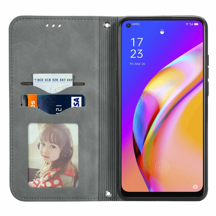 For OPPO A94 5G / A95 5G/F19 Pro+ /Reno5 Z Retro Skin Feel Business Magnetic Horizontal Flip Leather Case With Holder & Card Slots & Wallet & Photo Frame